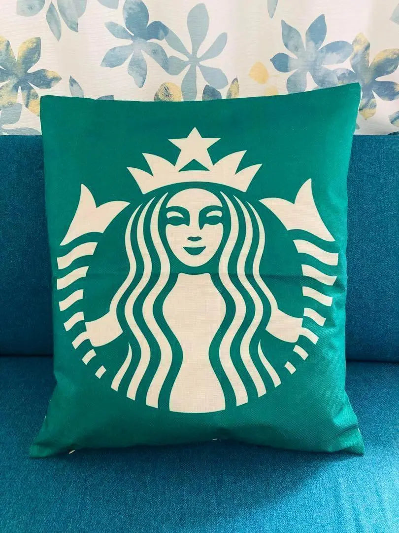 ★Muy popular★Starbucks, cojines, funda de cojín★Verde [55✖︎59]