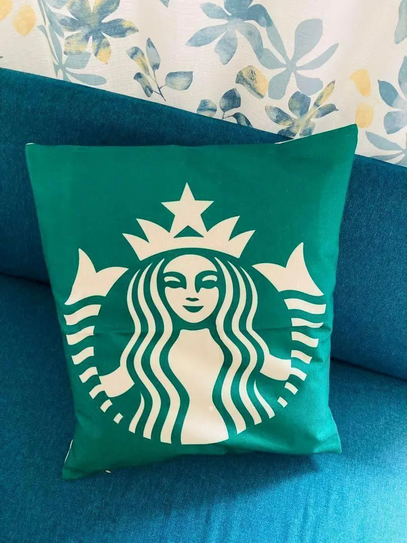 ★Muy popular★Starbucks, cojines, funda de cojín★Verde [55✖︎59]