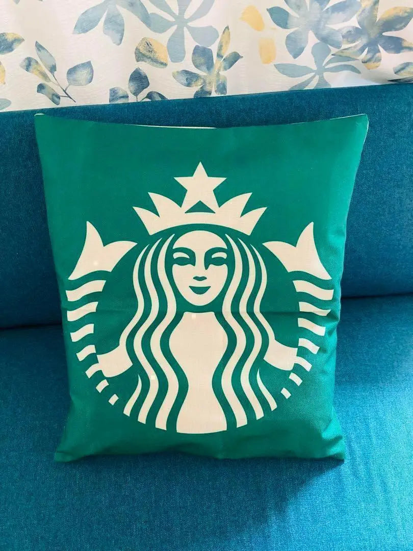 ★Muy popular★Starbucks, cojines, funda de cojín★Verde [55✖︎59]