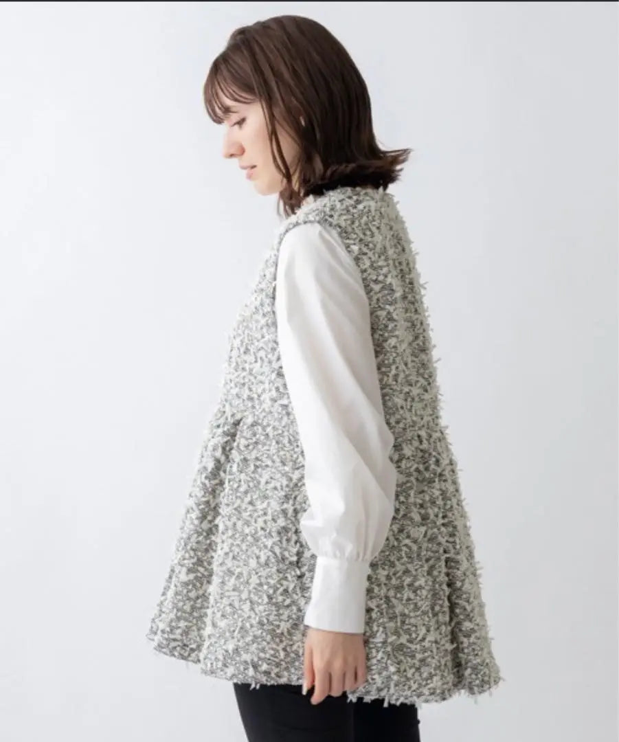 [SONO/Sono] Airy Tweed Tunic Gilet S241JV025