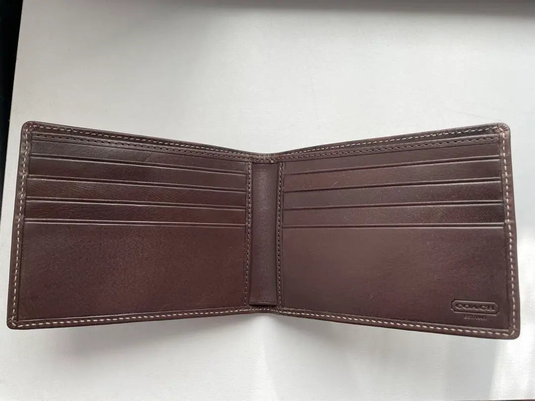 [New] [Unused] COACH Bifold Wallet Billfold Signature Stripe