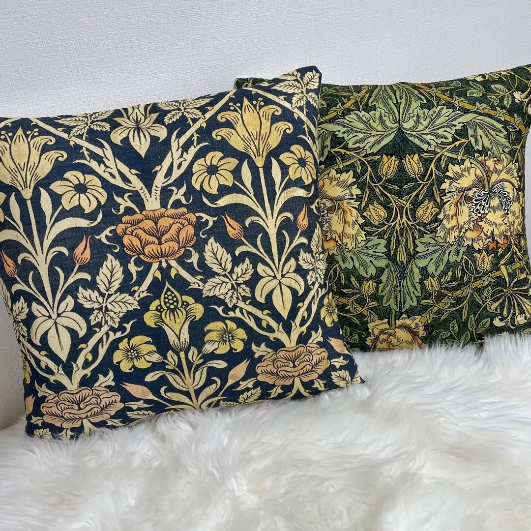 Set of 2 William Morris Pattern Cushion Cover 45 x 45 Nordic