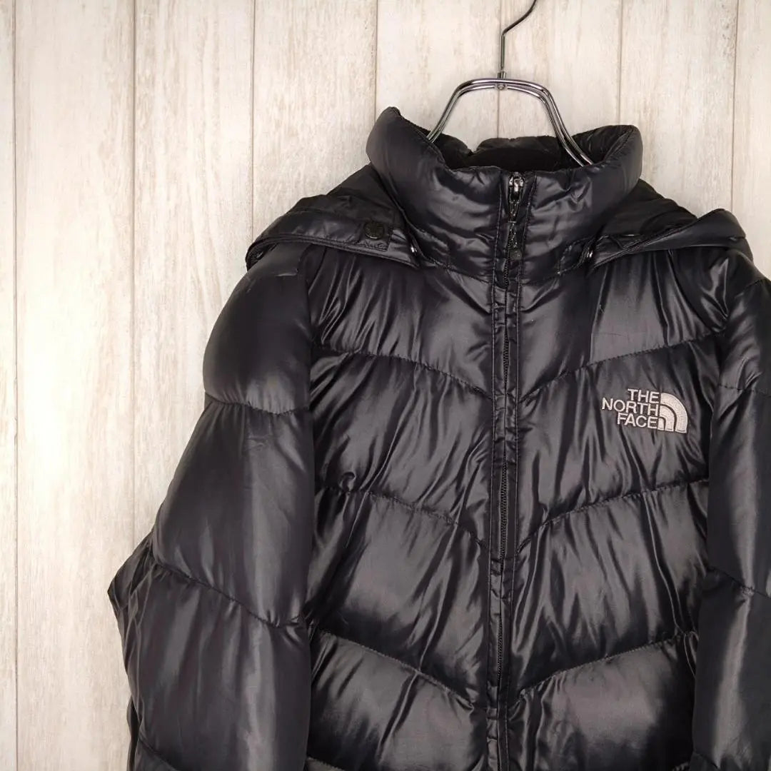 [Super Rare] North Face Down Jacket M Embroidered Black D41050