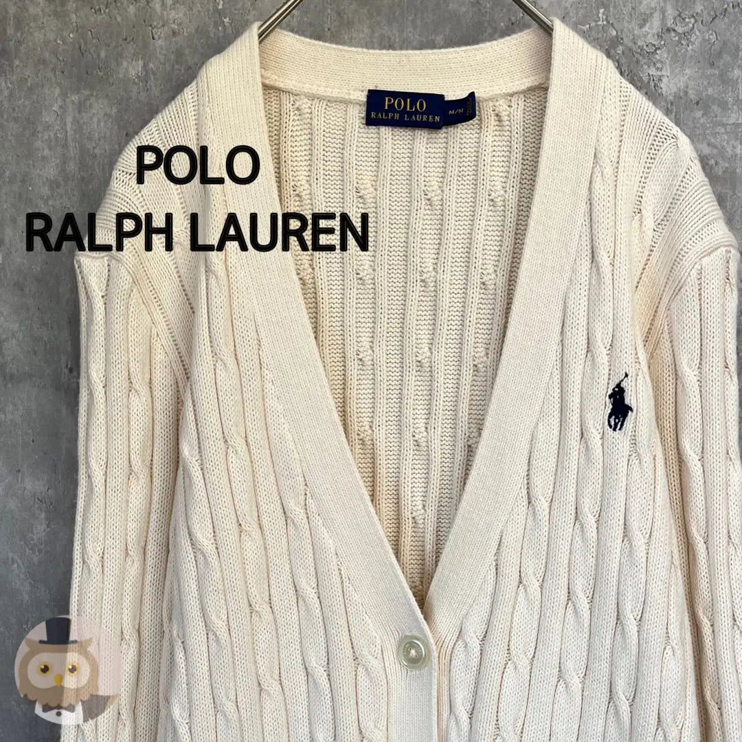 [Condition ◯] Polo Ralph Lauren Cable Knit Cardigan used clothes | 【状態◯】ポロ ラルフローレン ケーブル ニット カーディガン 古着