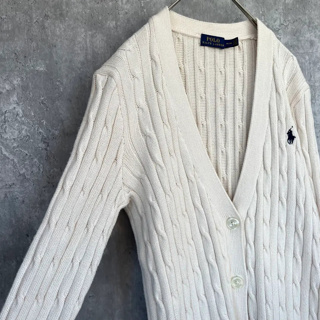 [Condition ◯] Polo Ralph Lauren Cable Knit Cardigan used clothes | 【状態◯】ポロ ラルフローレン ケーブル ニット カーディガン 古着