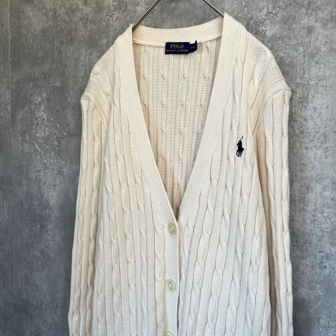 [Condition ◯] Polo Ralph Lauren Cable Knit Cardigan used clothes | 【状態◯】ポロ ラルフローレン ケーブル ニット カーディガン 古着