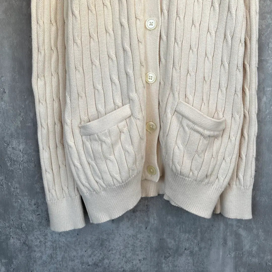 [Condition ◯] Polo Ralph Lauren Cable Knit Cardigan used clothes | 【状態◯】ポロ ラルフローレン ケーブル ニット カーディガン 古着