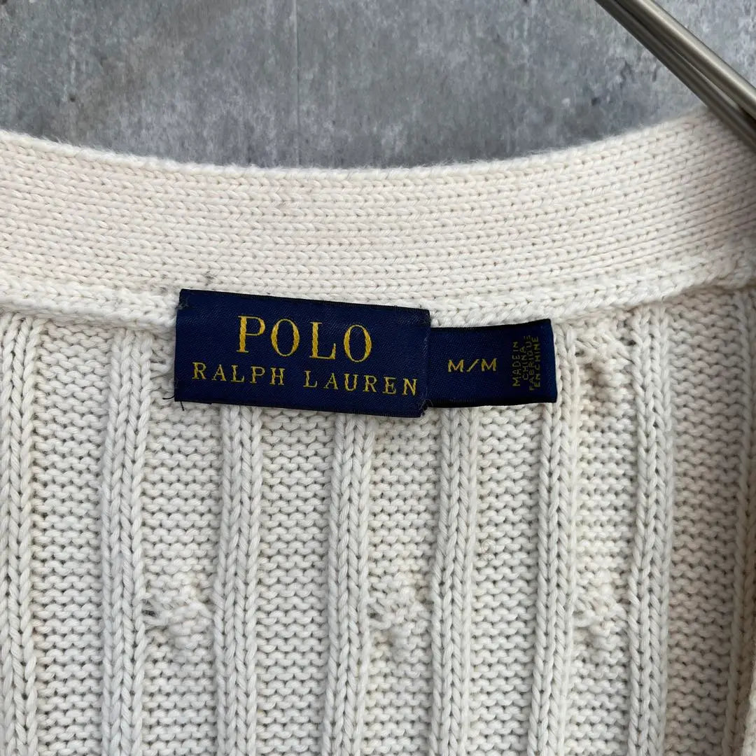 [Condition ◯] Polo Ralph Lauren Cable Knit Cardigan used clothes | 【状態◯】ポロ ラルフローレン ケーブル ニット カーディガン 古着