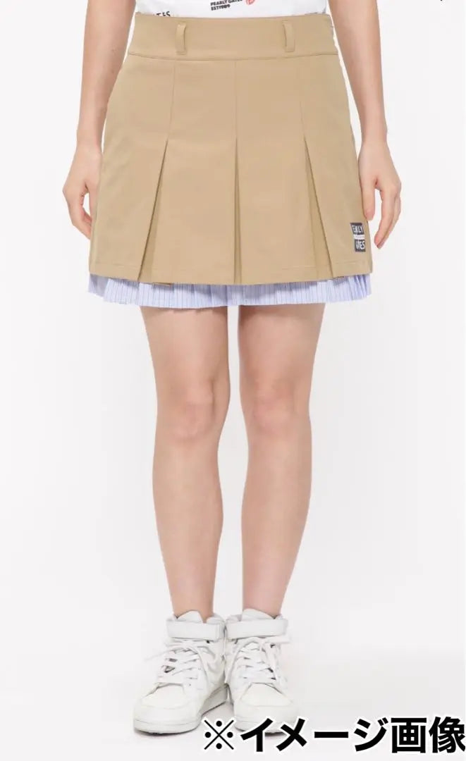 Pearly Gates Pleated Skirt Size 2 Beige