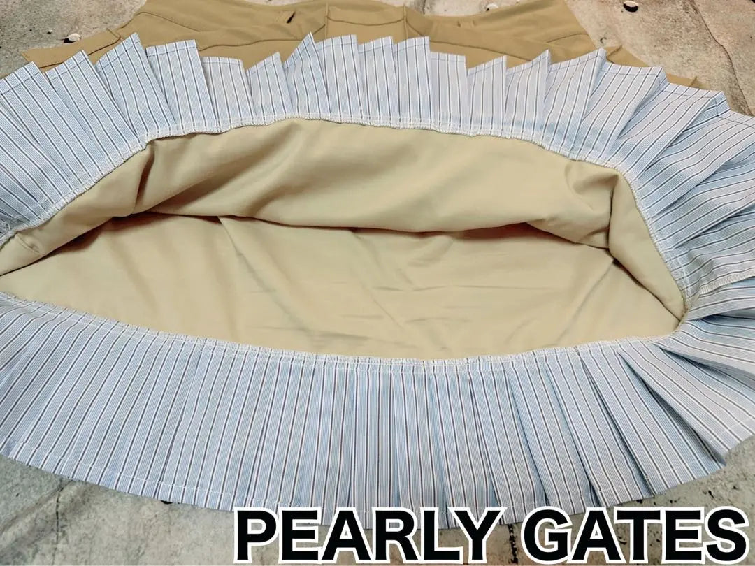 Pearly Gates Pleated Skirt Size 2 Beige