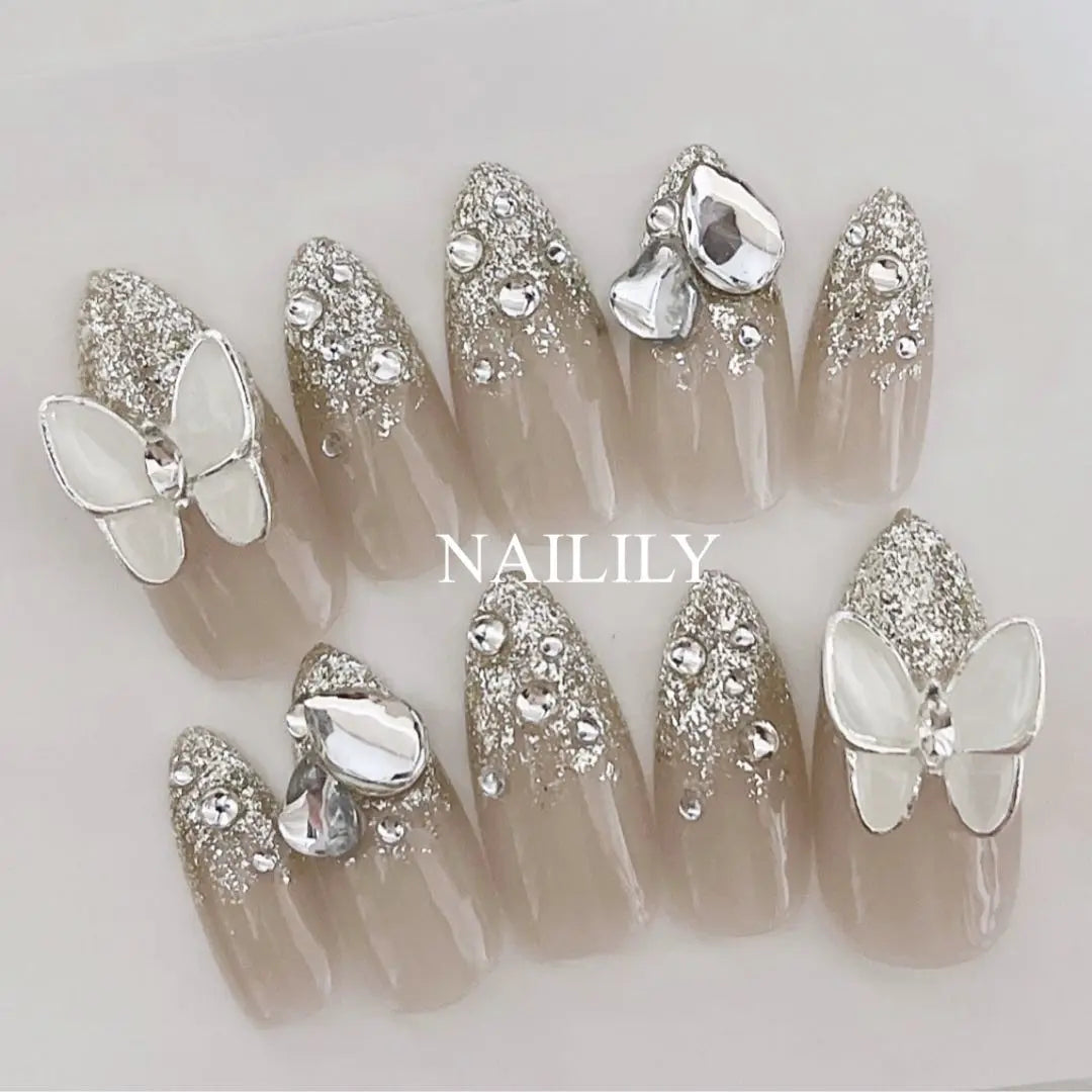 Nail Tip Wanhon Glitter Butterfly Korea Mass-Produced Landmine System