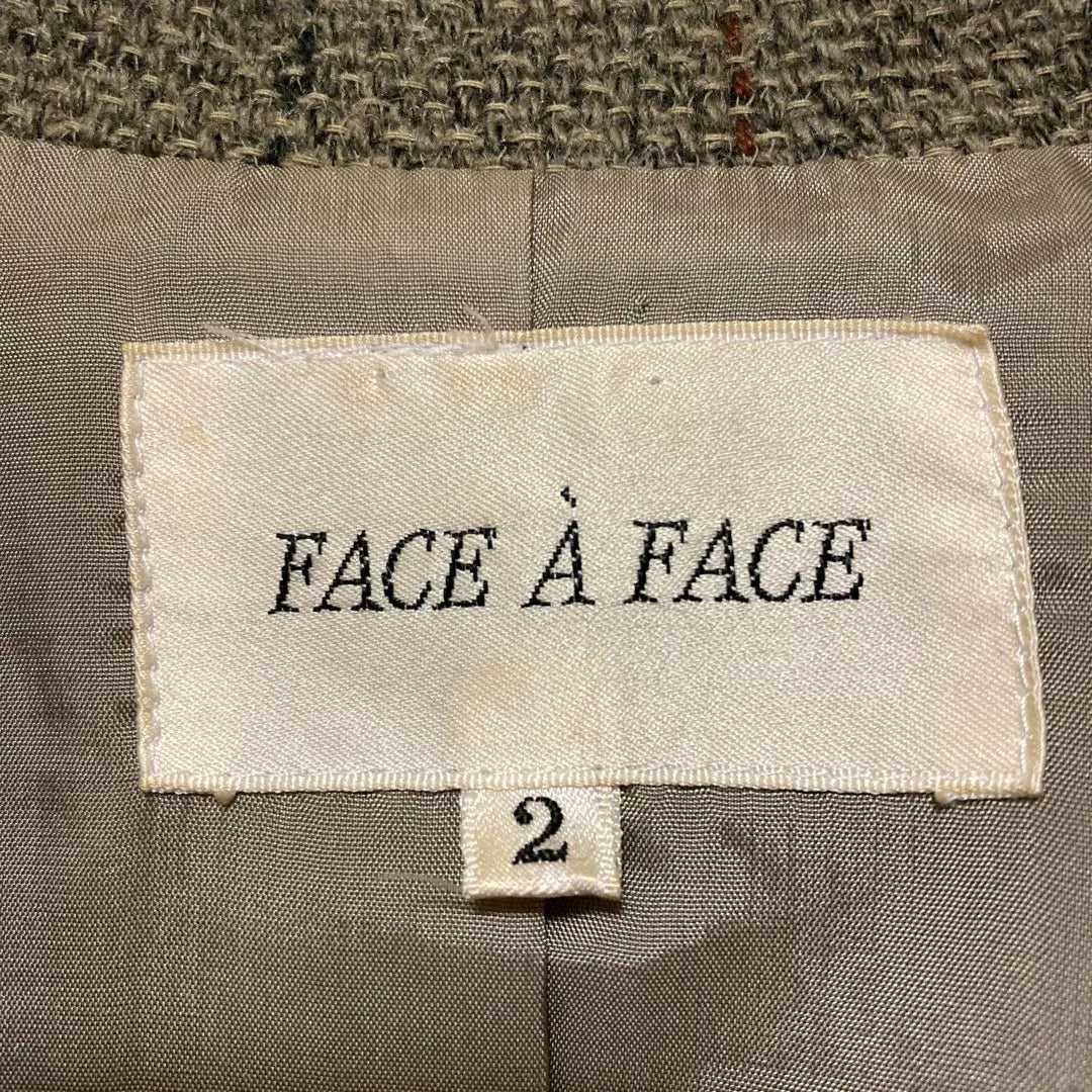 [FACE À FACE] Double-breasted jacket size 2 green wool