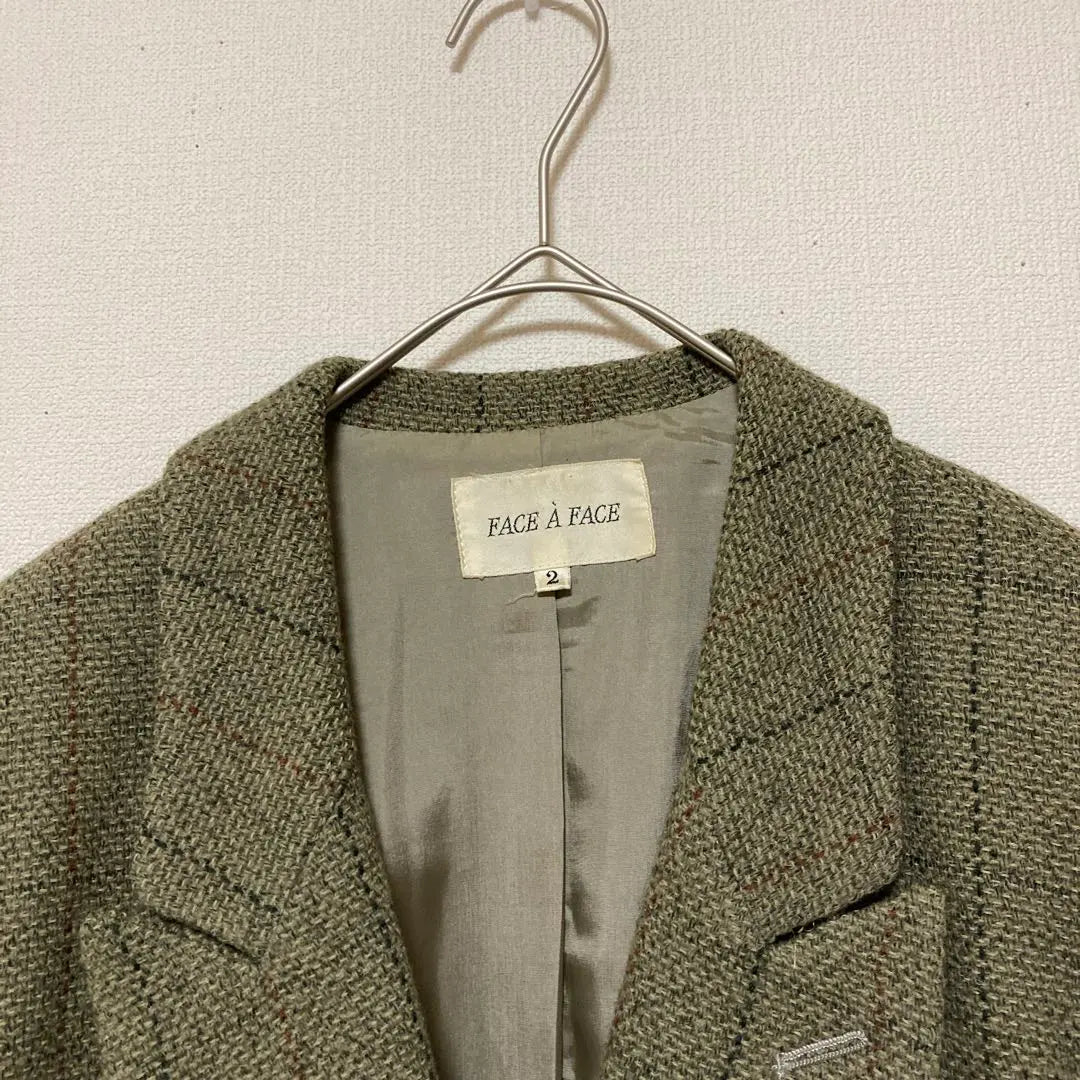 [FACE À FACE] Double-breasted jacket size 2 green wool