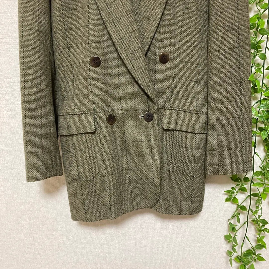 [FACE À FACE] Double-breasted jacket size 2 green wool