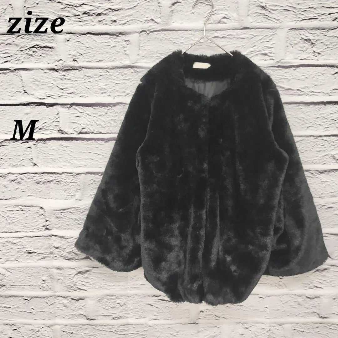 R3005/zize [M] Fake fur jacket coat black