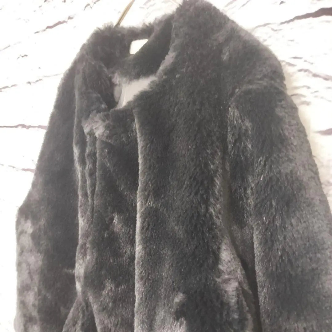 R3005/zize [M] Fake fur jacket coat black