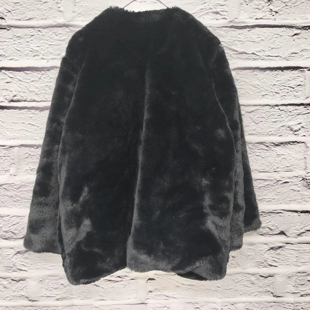 R3005/zize [M] Fake fur jacket coat black