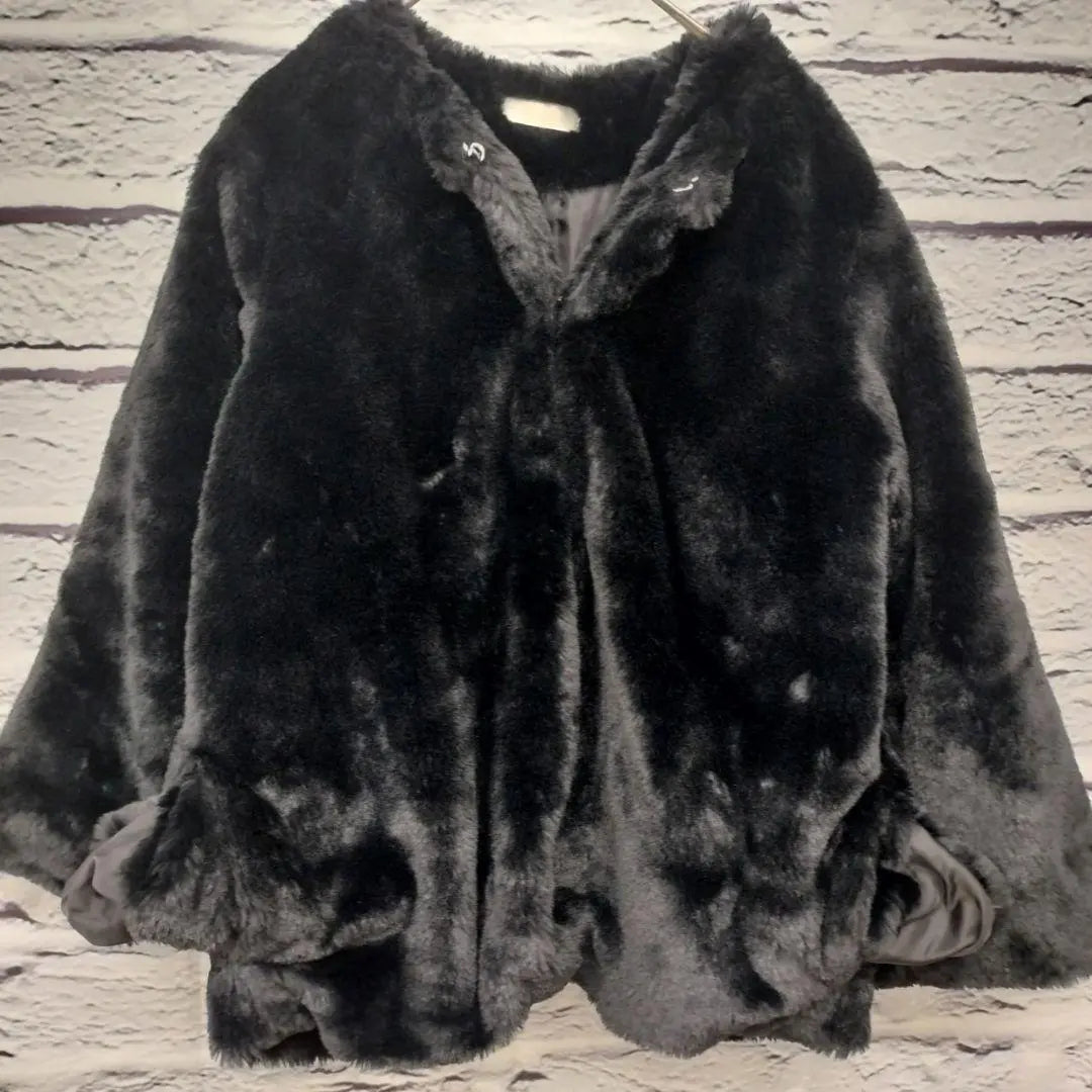 R3005/zize [M] Fake fur jacket coat black