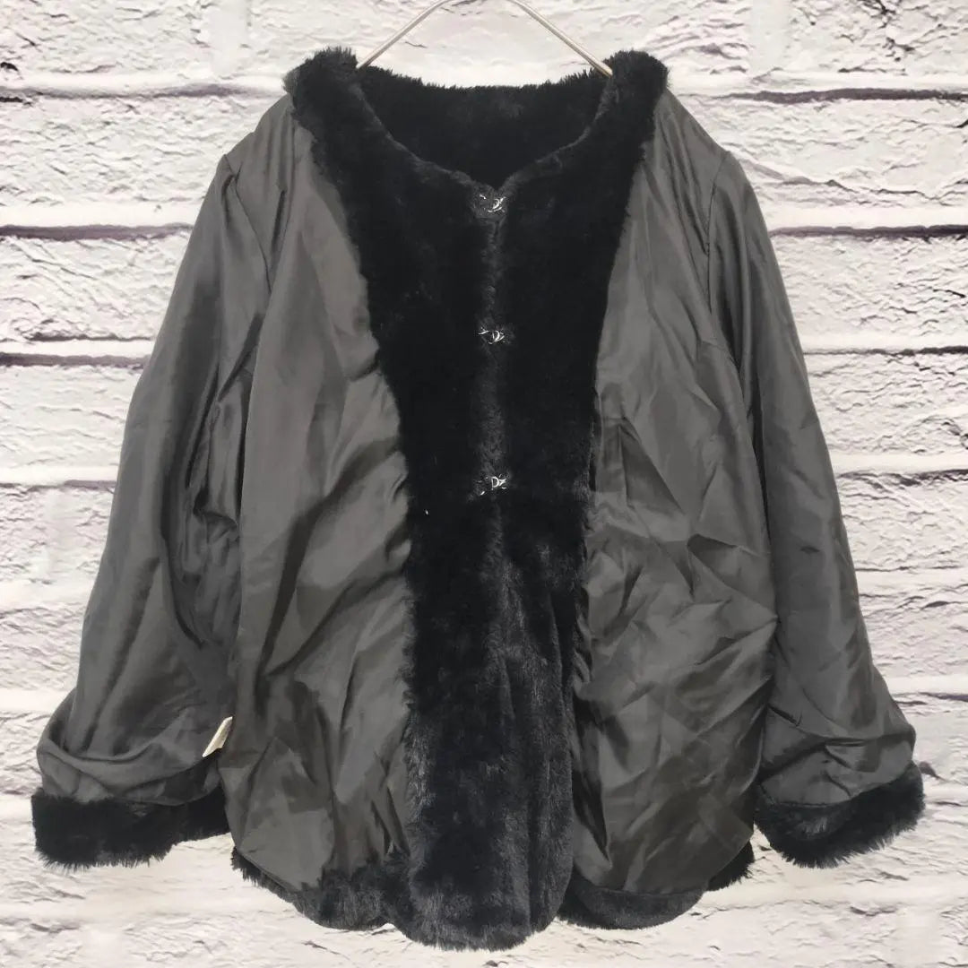 R3005/zize [M] Fake fur jacket coat black