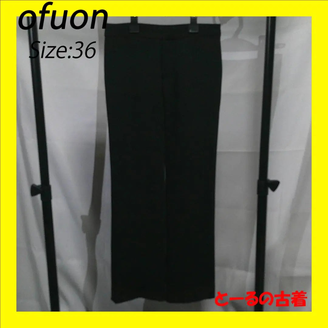 Off-on pants casual zipper button long length black 36