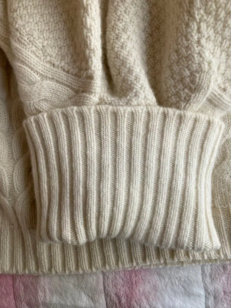 Drumohr Geelong Lamb Turtleneck Cable Knit Off-White 46