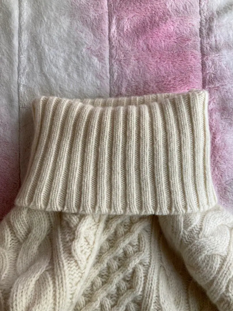 Drumohr Geelong Lamb Turtleneck Cable Knit Off-White 46