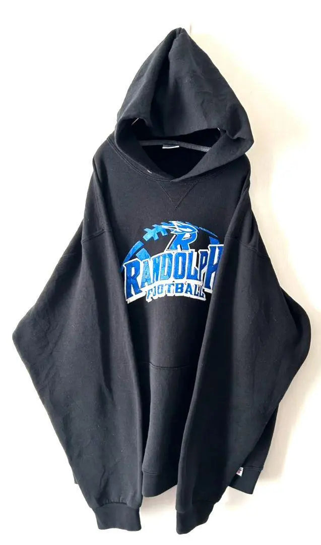 RANDOLPH Football Sweatshirt Hoodie L Black Black Vintage