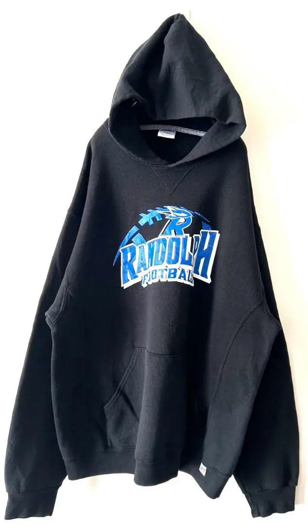 RANDOLPH Football Sweatshirt Hoodie L Black Black Vintage