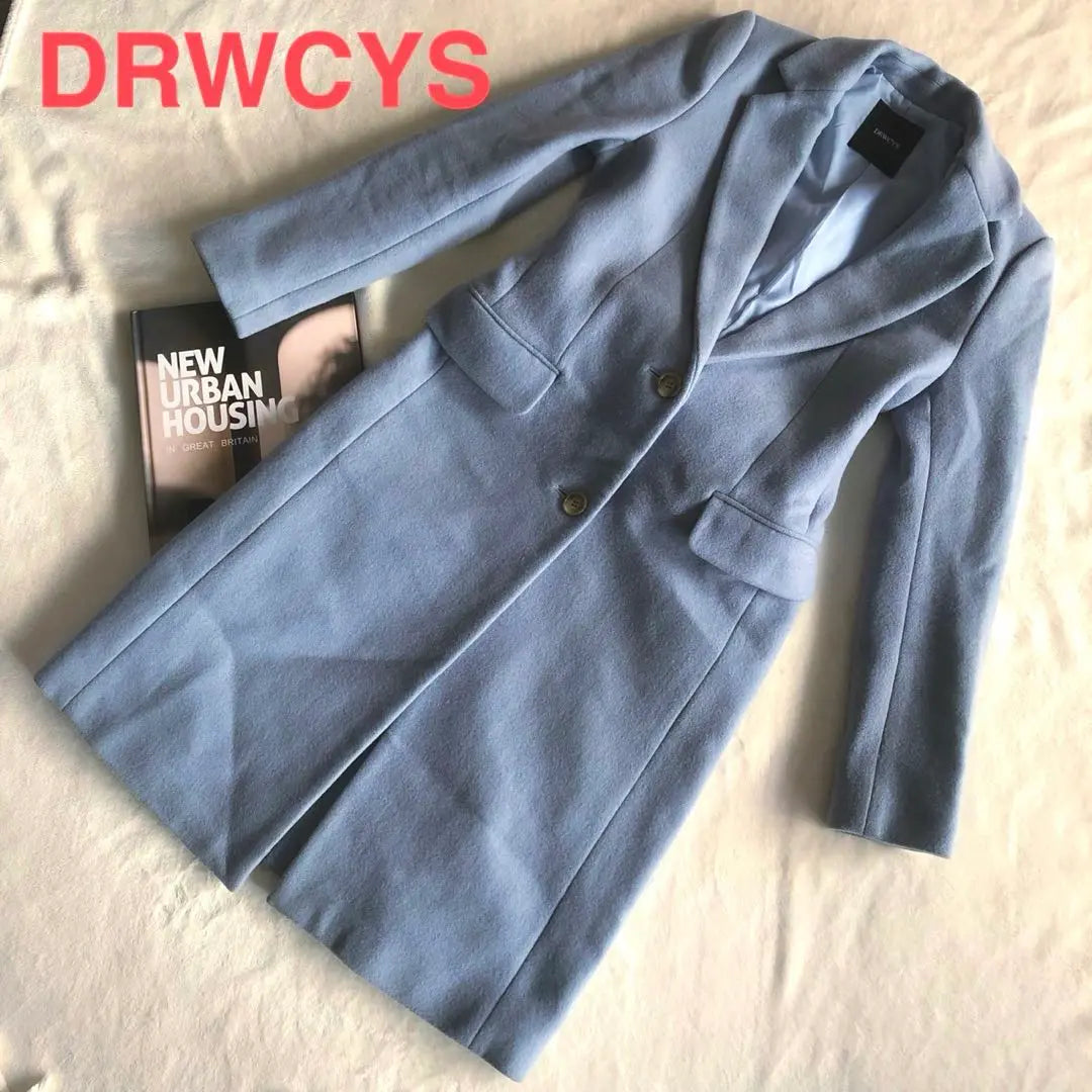 DRWCYS Beautiful condition coat wool coat warm beautiful silhouette blue 10w