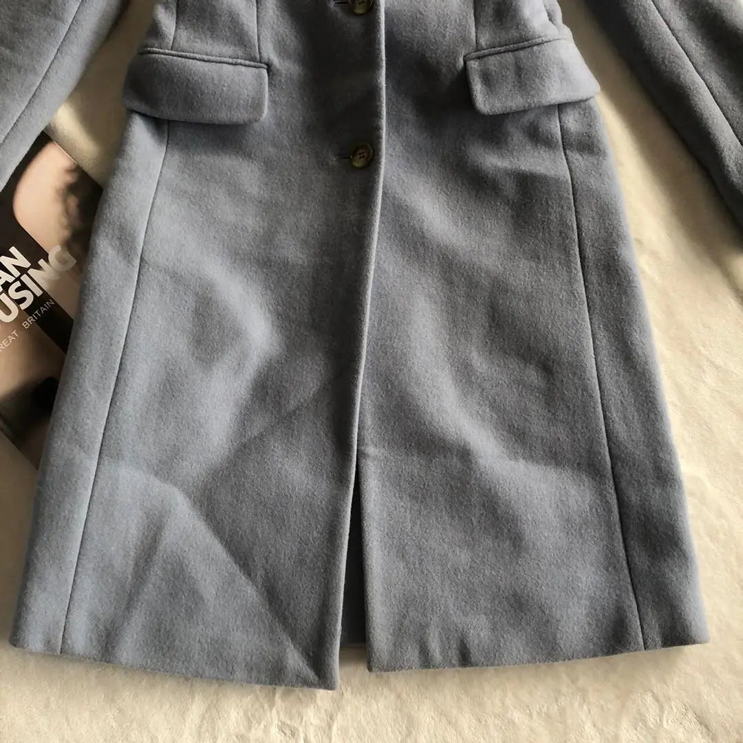 DRWCYS Beautiful condition coat wool coat warm beautiful silhouette blue 10w