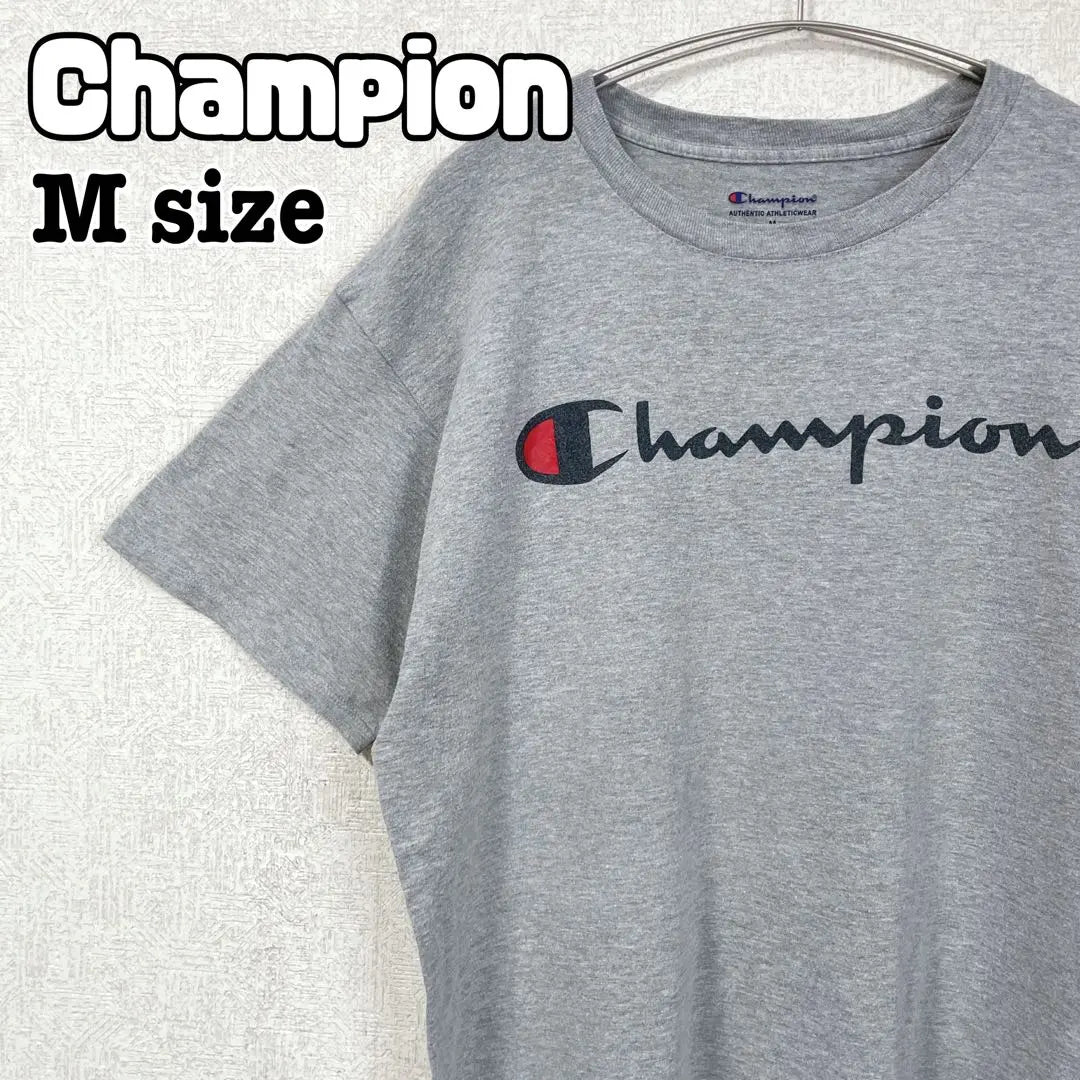 Camiseta Champion Logo Champion Gris Clásica Talla M Ropa antigua de ultramar