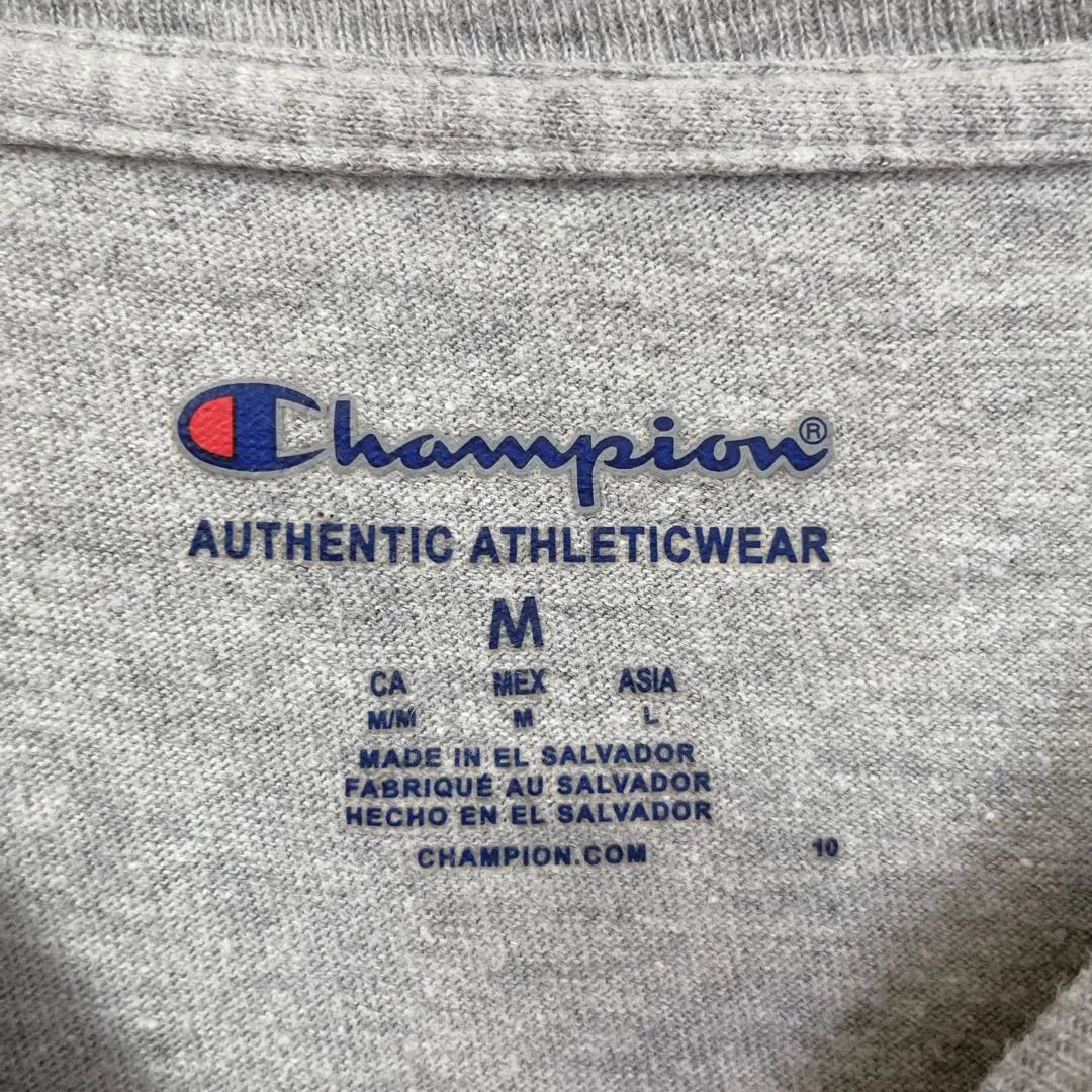 Camiseta Champion Logo Champion Gris Clásica Talla M Ropa antigua de ultramar