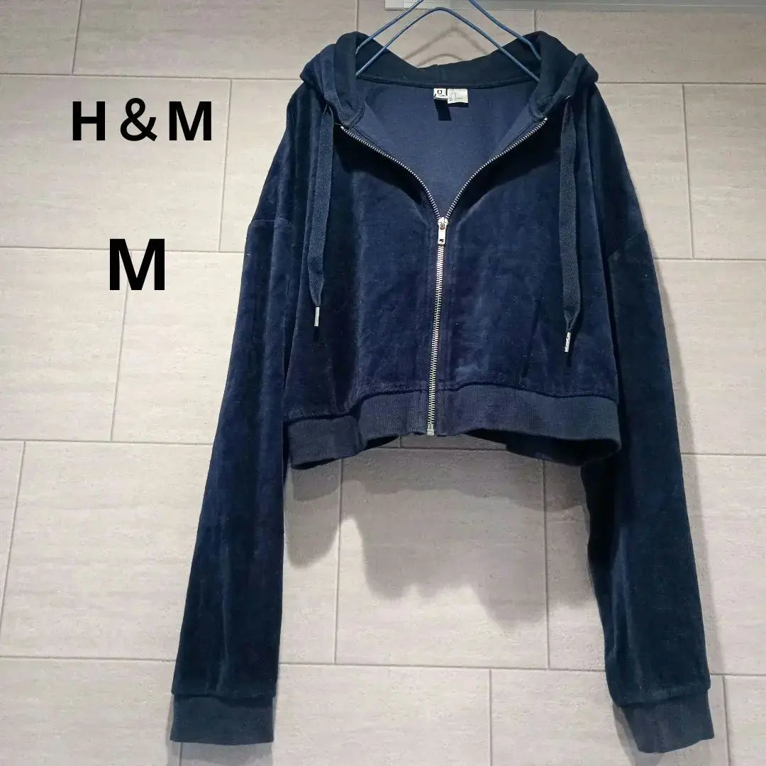 H&M Women's Hoodie M Navy Shaggy Dance Vintage Clothing Divided