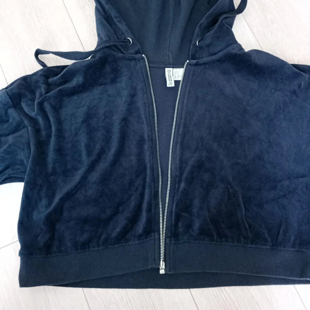 H&M Women's Hoodie M Navy Shaggy Dance Vintage Clothing Divided