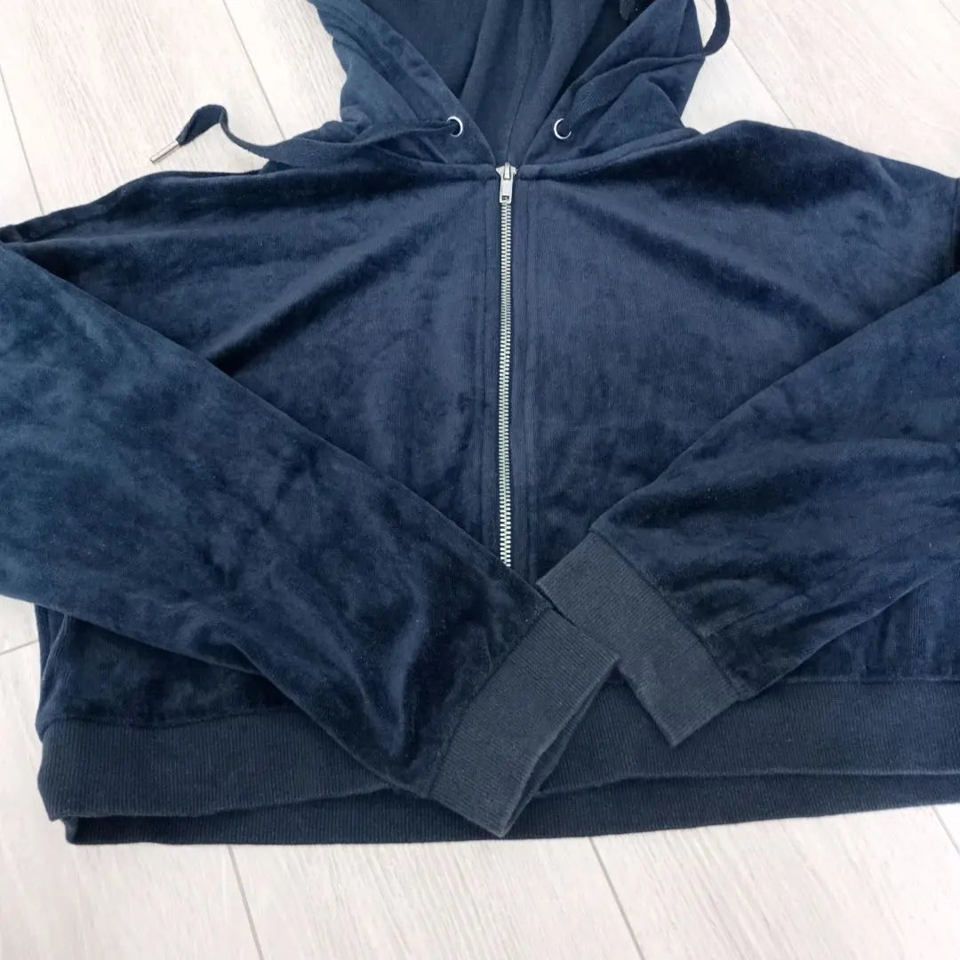 H&M Women's Hoodie M Navy Shaggy Dance Vintage Clothing Divided