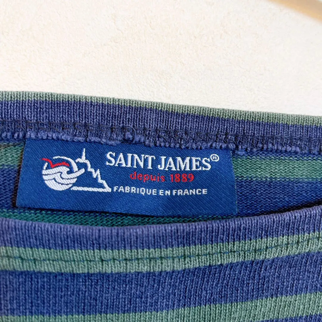 SAINT JAMES Striped Long Sleeve T-shirt Navy/Green Women