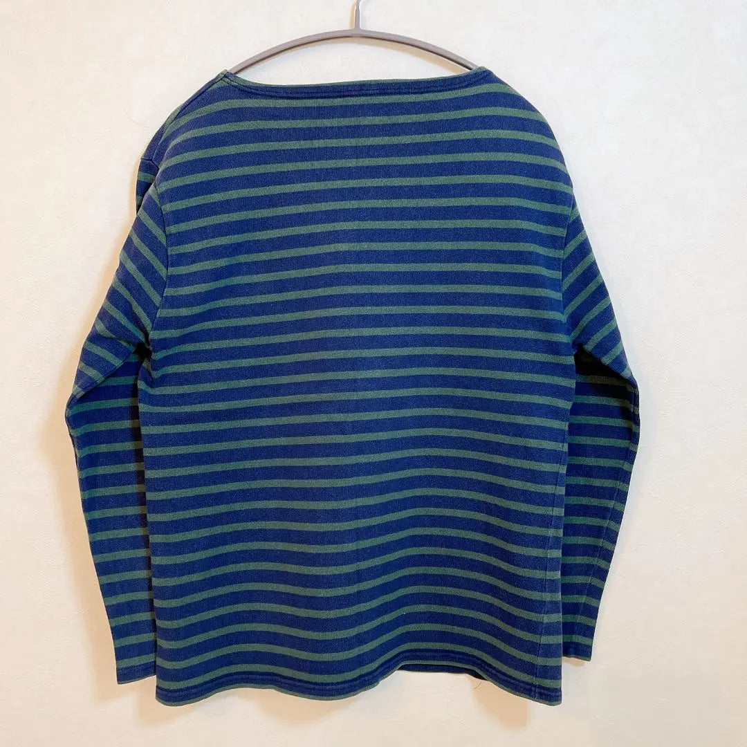 SAINT JAMES Striped Long Sleeve T-shirt Navy/Green Women