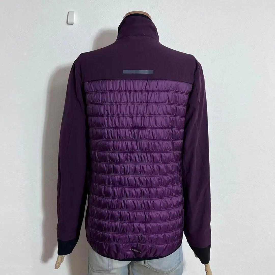 ❤️Extremely beautiful adidas purple black logo print material full zip jacket S | ❤️極美品 アディダス パープル 黒 ロゴプリント異素材フルジップジャケット S