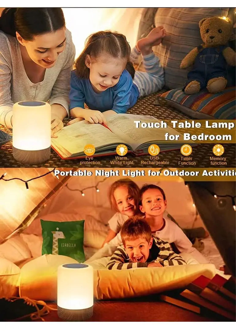 Lámpara de noche Lámpara de mesa Luz de noche Luz de conversión de ajuste de color de atenuación