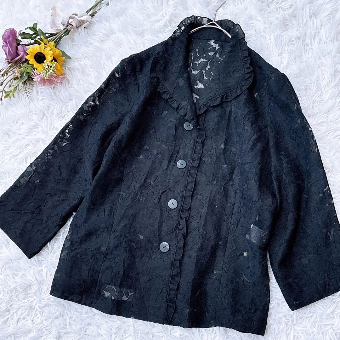 Floric ◈ All-lace ruffled jacket formal elegant black