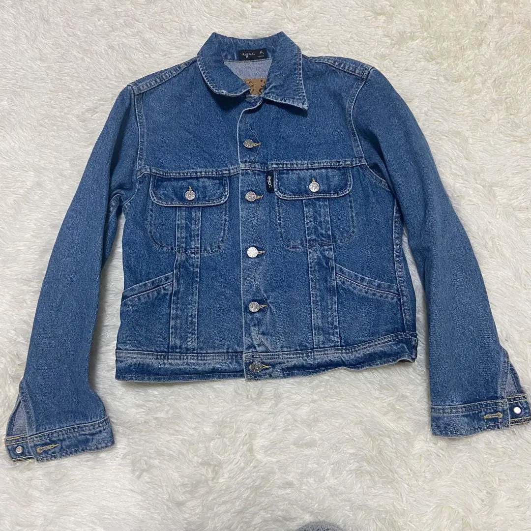 agnes b 101J type open collar French denim jacket G-jacket