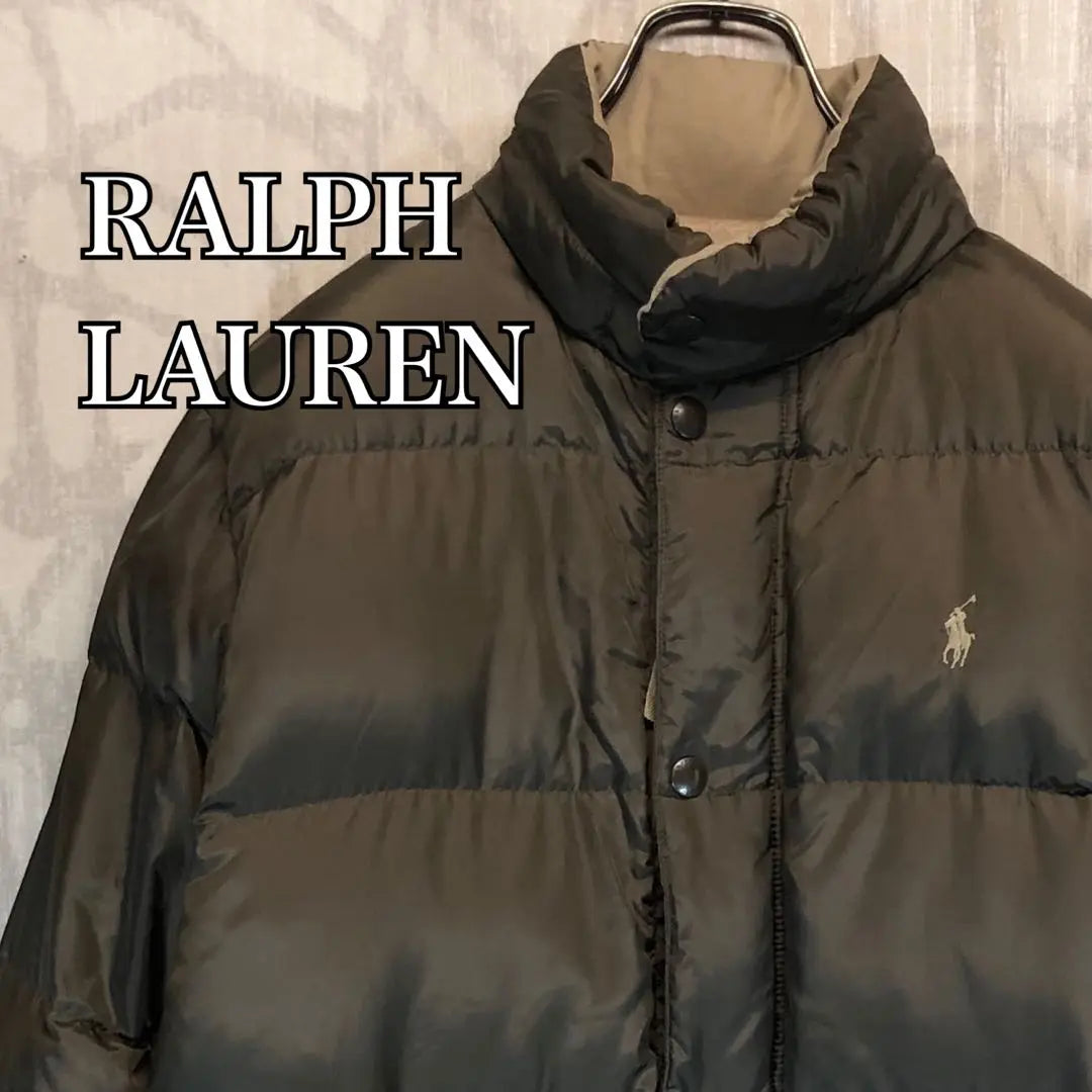 [Super Rare] Polo Vir Ralph Lauren Down Jacket Chest Embroidered Logo Khaki 90s