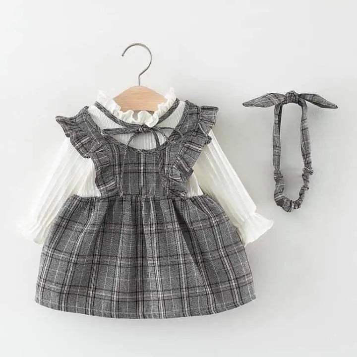 [Price reduction] 90 check dress gray girl formal ceremony a