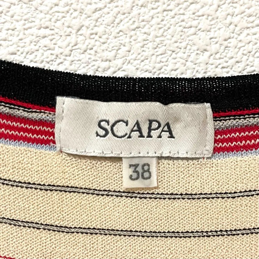 [Same -day shipping] SCAPA⭐︎ Scalpa Stripe Cardigan V -neck button M