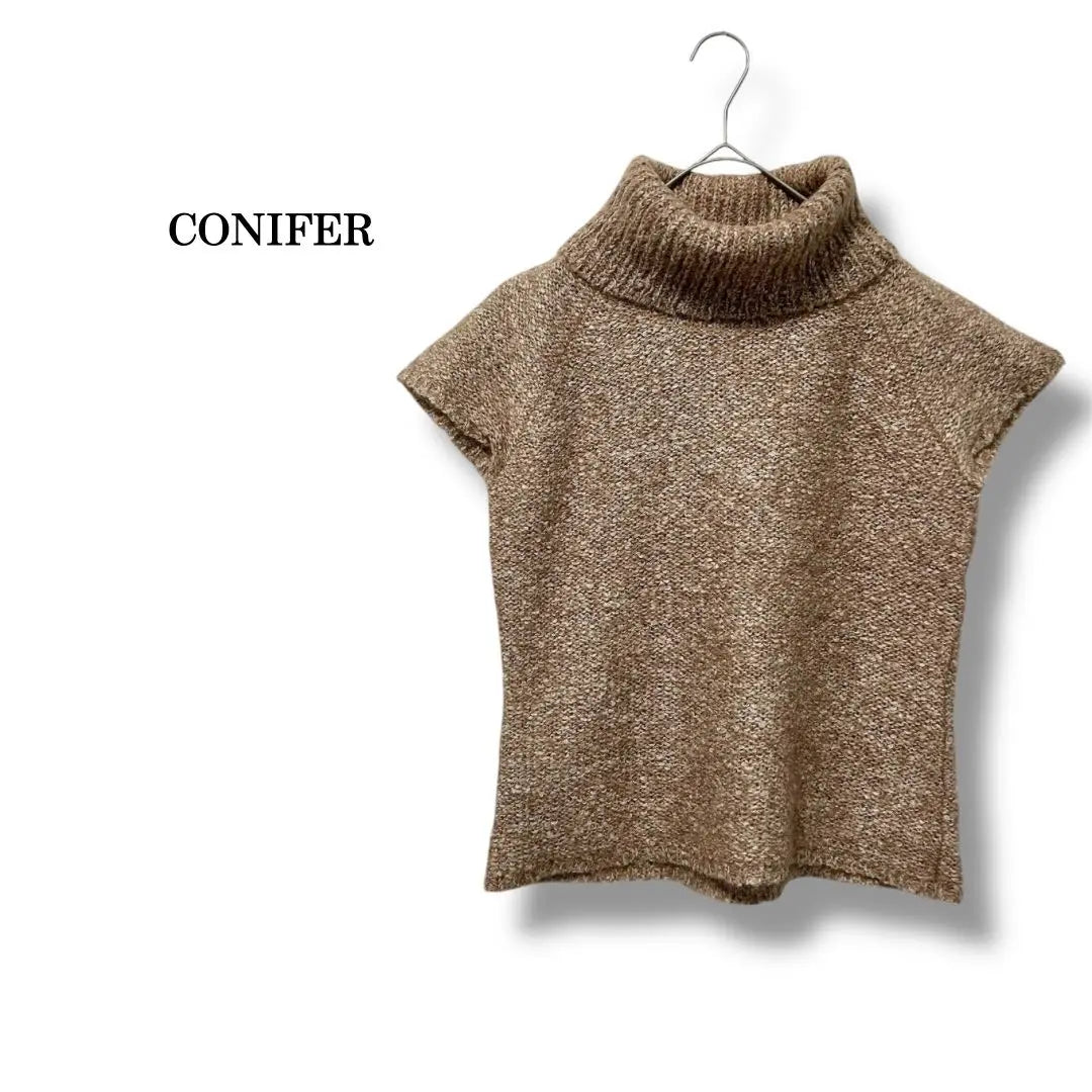 Good condition [CONIFER] Conifer mohair blend turtleneck knit French sleeve