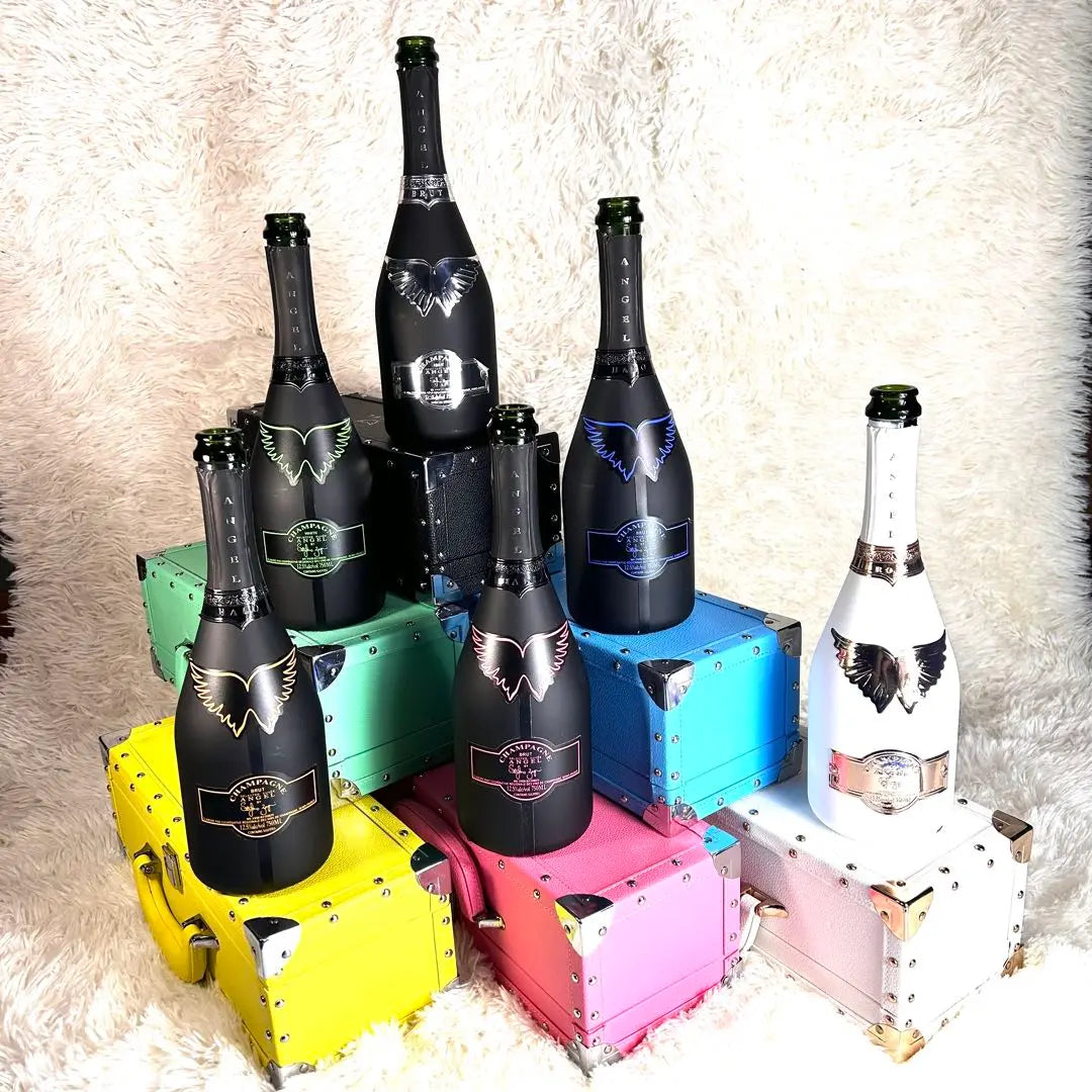 Angel Champagne Empty Bottle with Box, Set of 6 | エンジェル シャンパン 空き瓶　箱付き　6本セット