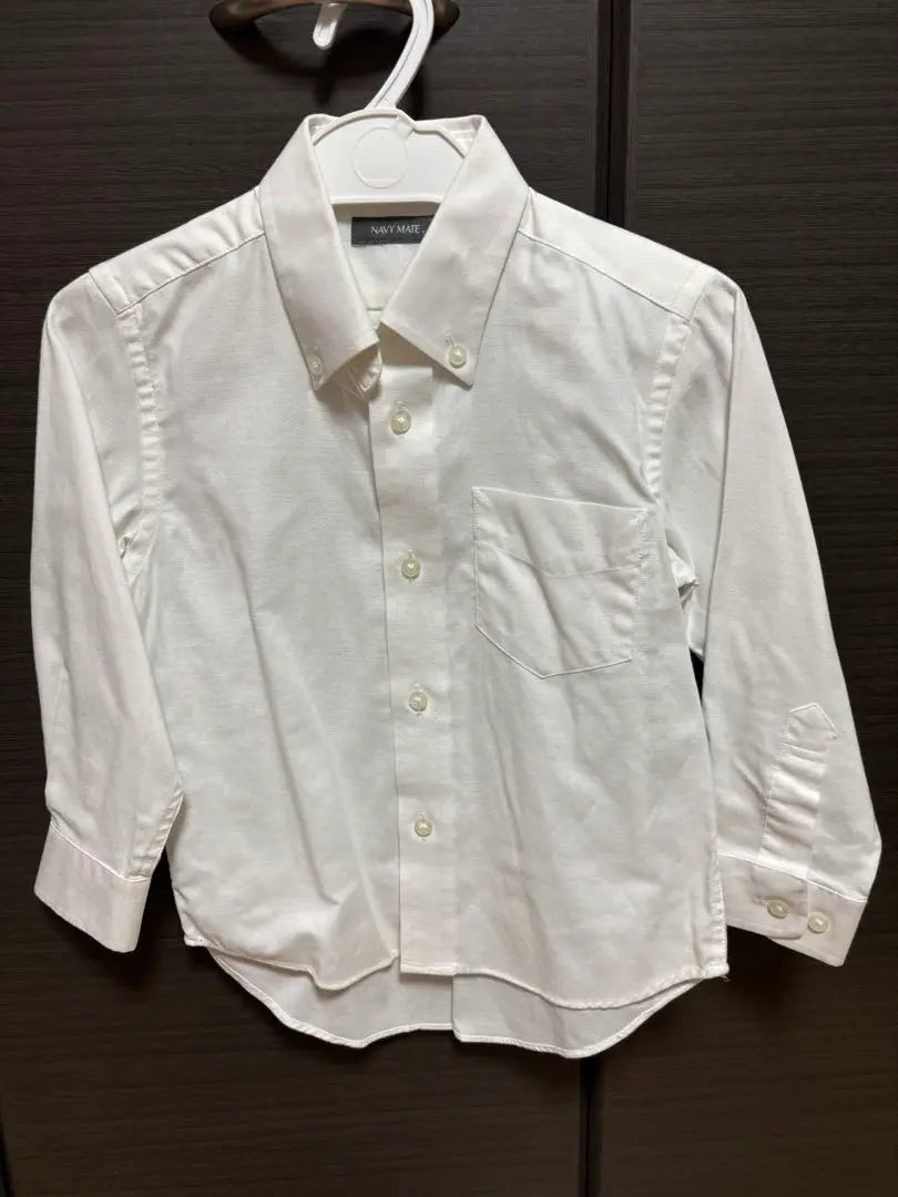 NAVY MATE Button Down Shirt 110 White