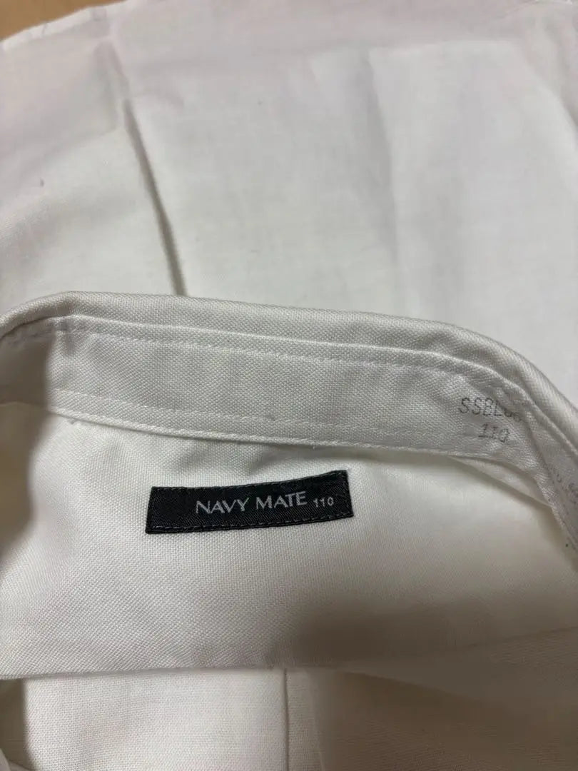 NAVY MATE Button Down Shirt 110 White