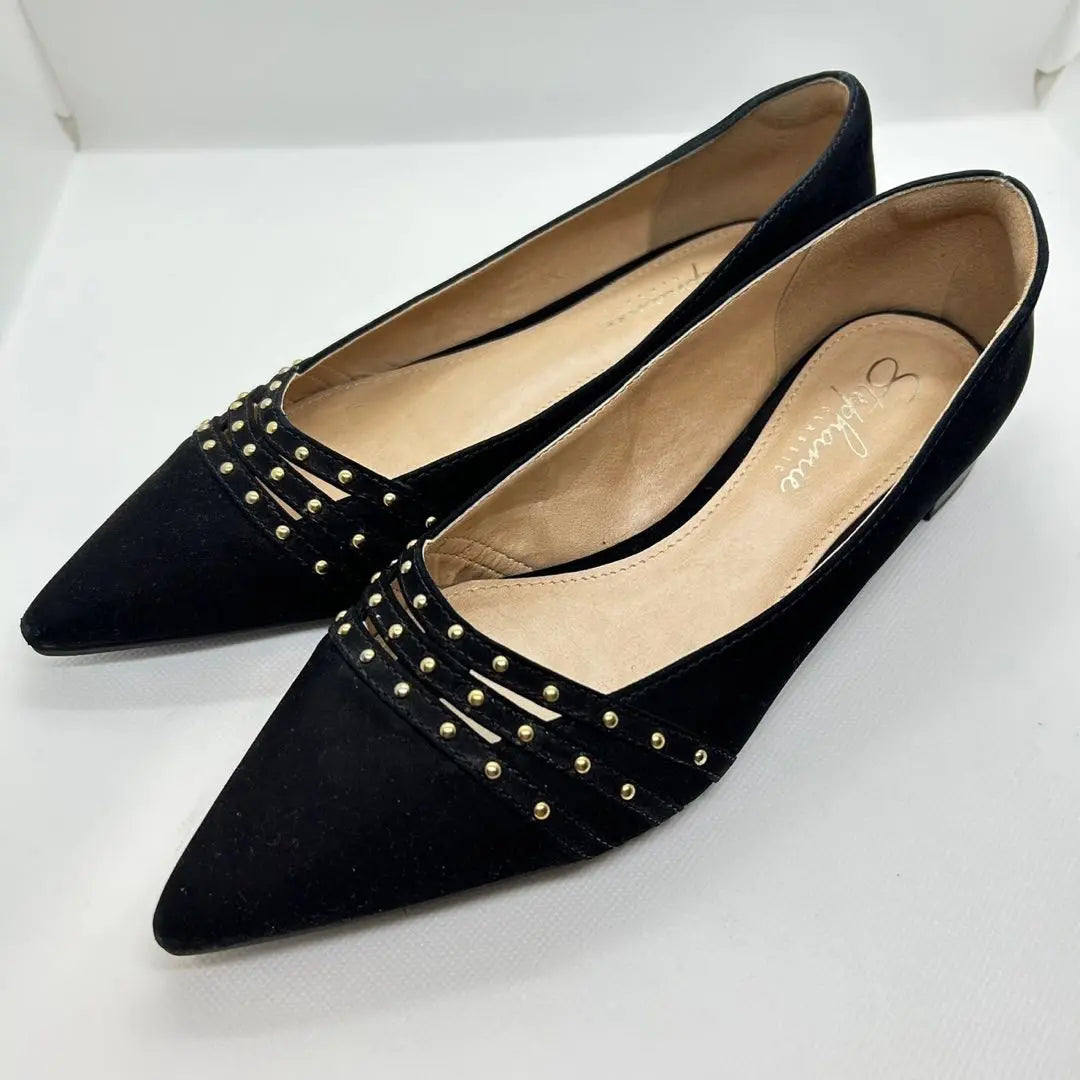 ✨Good condition✨ Stefanie Classic [37] 3-line stud low heels, black, sold out