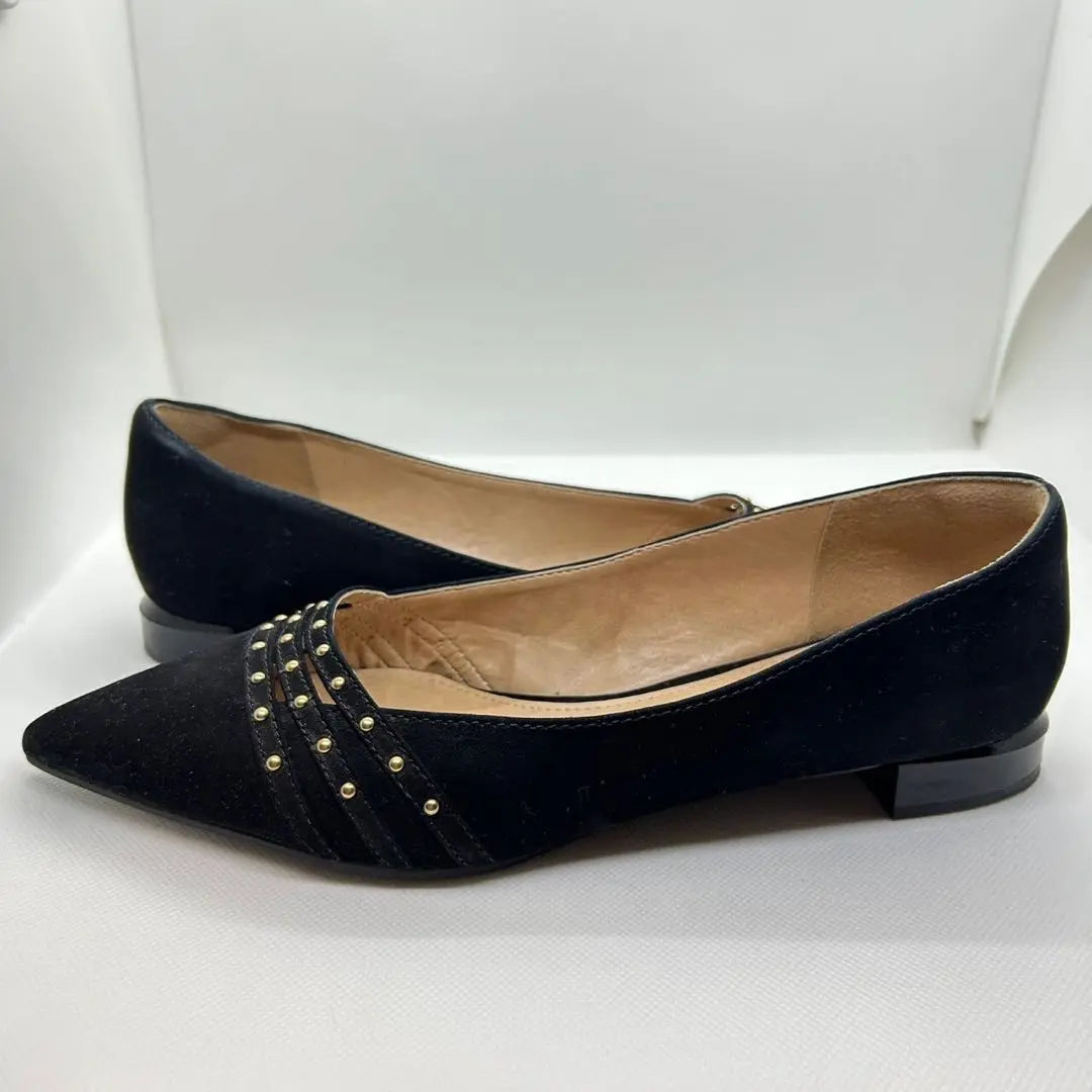 ✨Good condition✨ Stefanie Classic [37] 3-line stud low heels, black, sold out